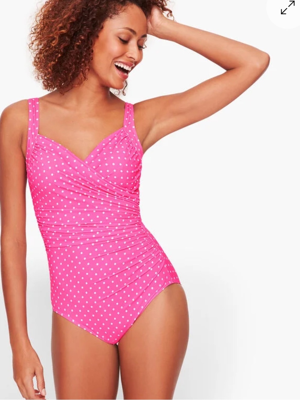 Miraclesuit Sanibel Poolside Dot One Piece Swimsuit Pink Polka Dot Size 12
